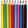 SET PASTELLI COLORATI 12 PZ. MATITE IN LEGNO PER COLORARE BAMBINI SCUOLA DISEGNO