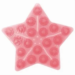 SET 4PEZZI TAPPETINI ANTISCIVOLO ROSSO STELLA PER DOCCIA VASCA CON VENTOSA 69932