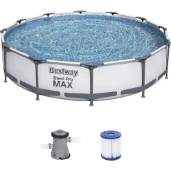 SET PISCINA FUORI TERRA ROTONDA STEEL PRO MAX 366X76CM 6473LT POMPA FILTRO 56416