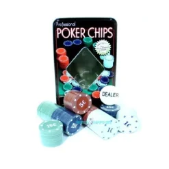 SET POKER CHIPS PROFESSIOALE 100 FISHES FICHES DAKOTA TEXAS HOLDEM 100 CHIPS