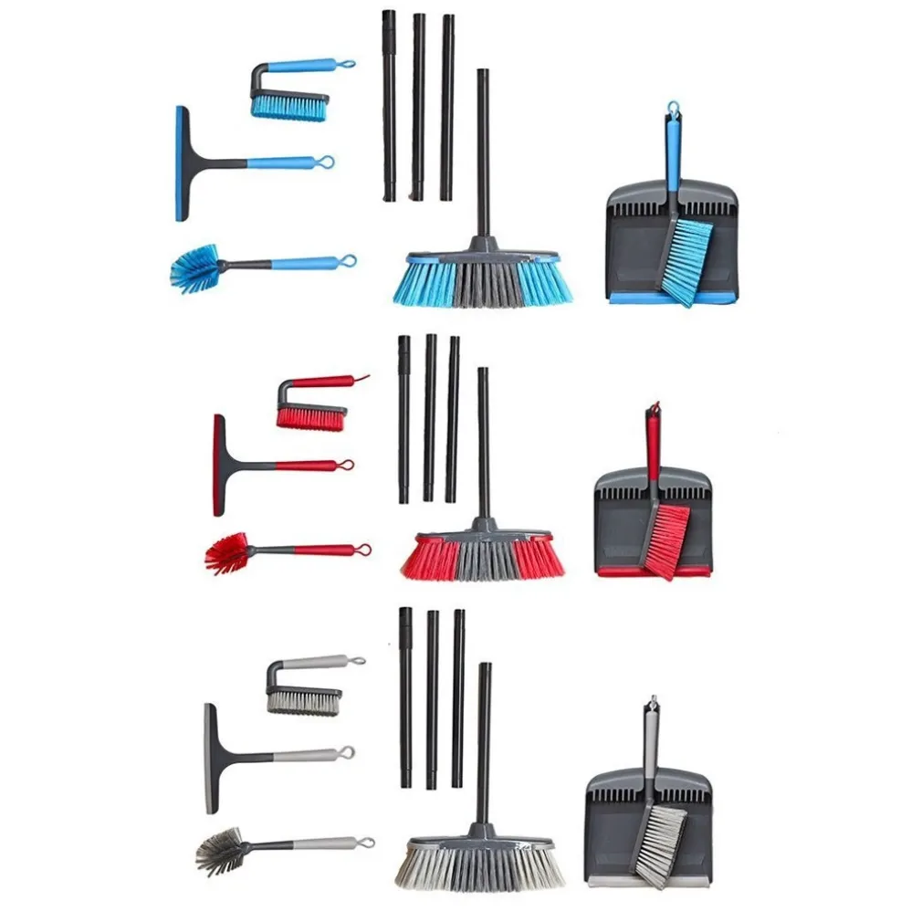 SET PULIZIA CASA 6 PZ CON PALETTA SPAZZOLA SPAZZOLONE SPAZZOLINA PIATTI TERGIVETRO SCOPA