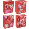 SET 6PZ BUSTE REGALO SAN VALENTINO CUORI 18 X 23 X 10 CM 69872 MODELLI ASSORTITI