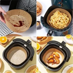 SET 100PZ CARTA PERGAMENA FODERA PER FRIGGITRICE AD ARIA USA E GETTA 16 X 4,5 CM