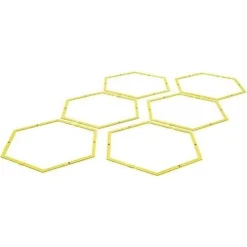 SET 6PZ CERCHI ESAGONALI PER ALLENAMENTO AGILITÀ ESERCIZI PALESTRA OSTACOLI 40CM