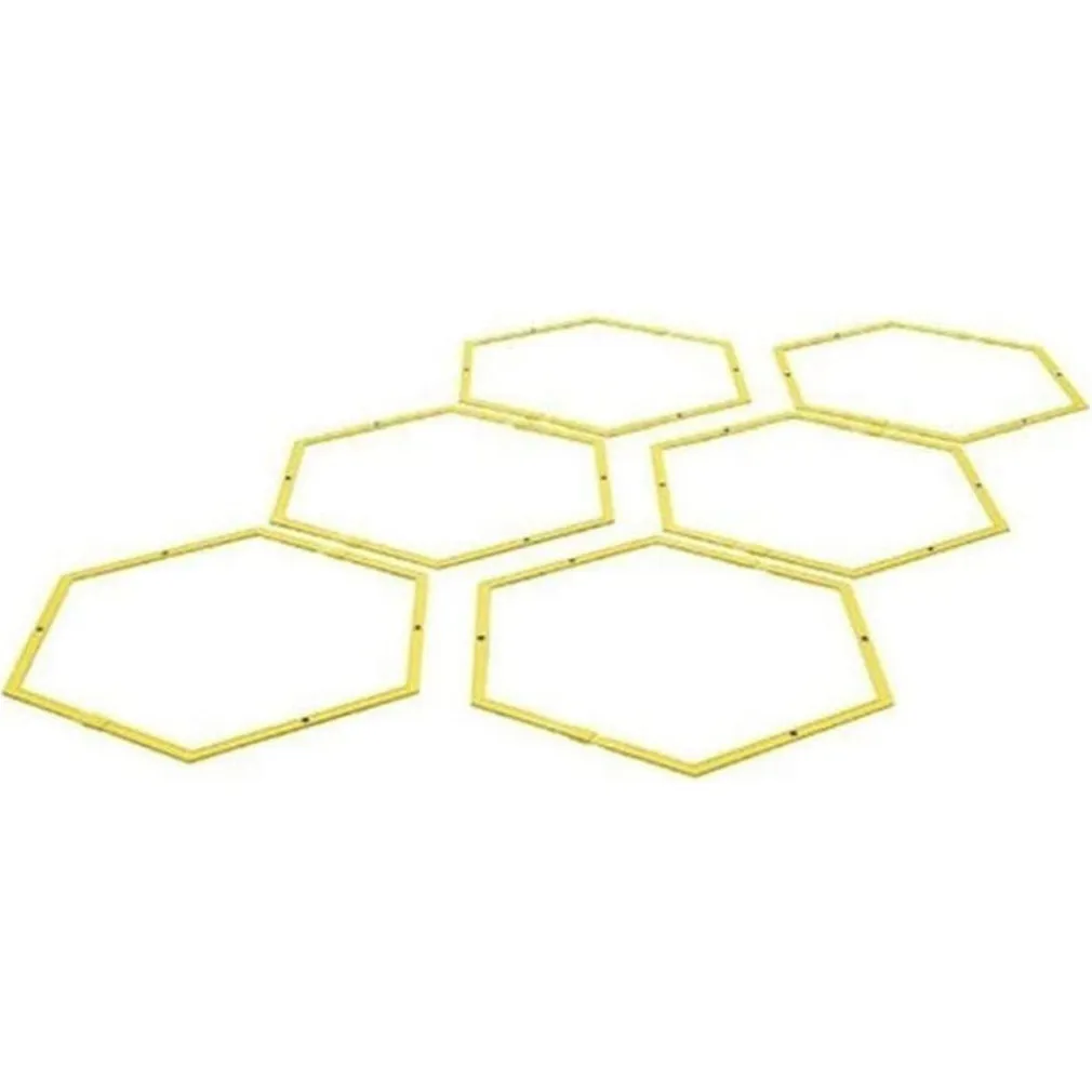 SET 6PZ CERCHI ESAGONALI PER ALLENAMENTO AGILITÀ ESERCIZI PALESTRA OSTACOLI 40CM