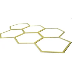 SET 6PZ CERCHI ESAGONALI PER ALLENAMENTO AGILITÀ ESERCIZI PALESTRA OSTACOLI 40CM