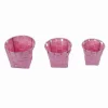 SET 3PZ CESTINI ROTONDI PORTAOGGETTI IN TESSUTO ROSA PER BAGNO CASA CUCINA 79047