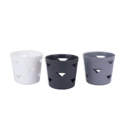 SET 3PZ CESTO CESTINO PORTAOGGETTI ORGANIZZATORE TONDO 10X10X9CM ASSORTITI 10711