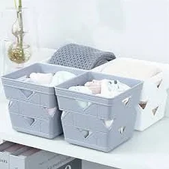 SET 3PZ CESTO CESTINO PORTA TUTTO OGGETTI ORGANIZZATORE QUADRATO 10X10X9CM 10712