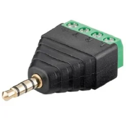 SET 2PZ CONNETTORE AUX 3,5 MM A 4 POLI PIN TERMINALE A VITE STEREO AUDIO C-029