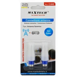 SET 2PZ CONNETTORE SPINOTTO CAVO SPINA ANTENNA A SPINA FEMMINA TELEVISIONE C-043