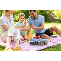 SET 21PZ CONTENITORI CON COPERCHI PER ALIMENTI IN PLASTICA TRASPARENTI IMPILABILI MICROONDE