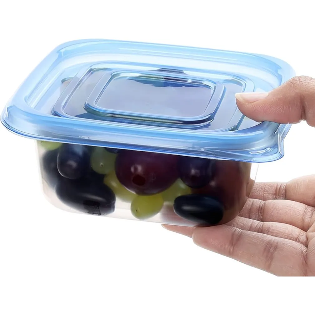 SET 21PZ CONTENITORI CON COPERCHI PER ALIMENTI IN PLASTICA TRASPARENTI IMPILABILI MICROONDE