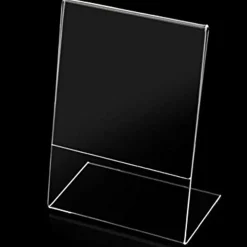 SET 2PZ CORNICI ESPOSITORE TRASPARENTE PLEXIGLASS 15x20CM VERTICALE PORTA FOTO