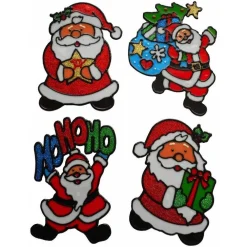 SET 2PZ DECORAZIONI ADESIVE NATALIZIE 30CM NATALE PER VETRO FINESTRE VETRINE STICKERS