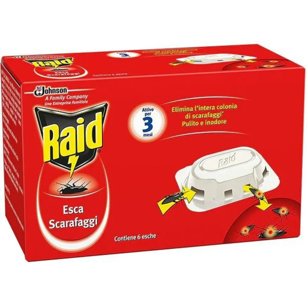 SET 12PZ ESCA SCARAFAGGI INSETTICIDA INODORE INTERNO/ESTERNO CONFEZIONE CON 6 ESCHE 143759