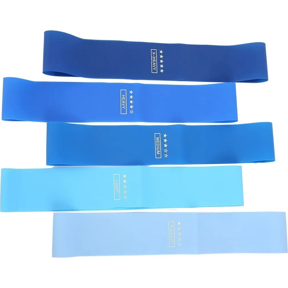 SET 5PZ FASCE ELASTICHE RESISTENZA FITNESS IN LATTICE VARI ESERCIZI YOGA PALESTRA