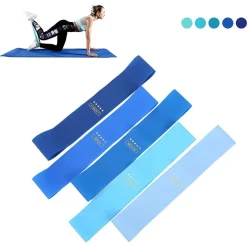 SET 5PZ FASCE ELASTICHE RESISTENZA FITNESS IN LATTICE VARI ESERCIZI YOGA PALESTRA