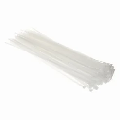 SET 100PZ FASCETTE SERRACAVO AUTOBLOCCANTI IN NYLON BIANCO 4.8 X 300MM 48-300-B