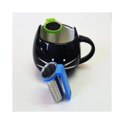 SET 2PZ FILTRO ACCIAIO PER TISANE INFUSORE CON MANICO COLINO DA TE' IN METALLO