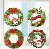 SET 2PZ FUORIPORTA GHIRLANDA CARTA 3D 36CM APPENDERE PORTA INGRESSO DECORAZIONI NATALE