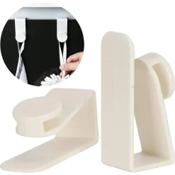 SET 2PZ GANCI PER PORTA ARMADIO PORTATILI PER APPENDERE OGGETTI CASA BIANCO 87359