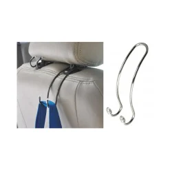 SET 2PZ GANCI SEDILE AUTO POGGIATESTA UNIVERSALE METALLO SUPPORTO BAGAGLI MANIGLIA BORSE