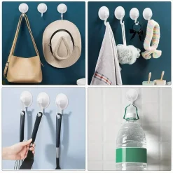 SET 3PZ GANCIO APPENDINO PARETE CON VENTOSA CASA CUCINA BAGNO ATTACCAPANNI 59674