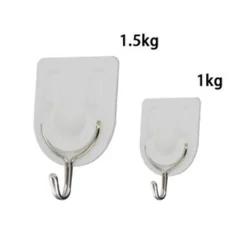 SET 5PZ GANCIO ATTACCAPANNI ADESIVO BIANCO PARETE LEGNO PORTE FASHION HOOK 59671