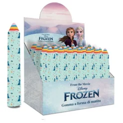 SET 24PZ GOMMA PER CANCELLARE A FORMA DI MATITA GIGANTE FROZEN REGALO BAMBINE 960955