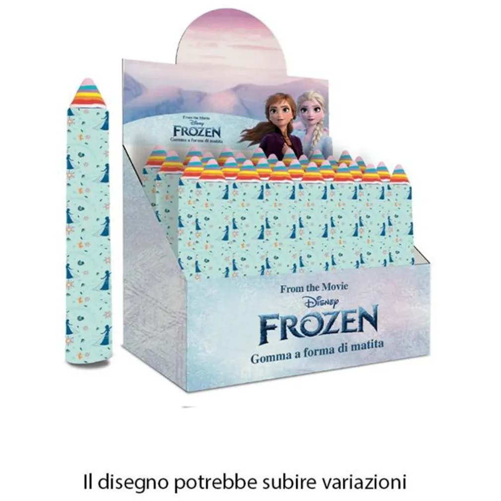 SET 24PZ GOMMA PER CANCELLARE A FORMA DI MATITA GIGANTE FROZEN REGALO BAMBINE 960955
