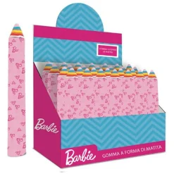 SET 24PZ GOMMA PER CANCELLARE A FORMA DI MATITA GIGANTE BARBIE REGALO BAMBINE 960948
