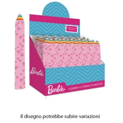 SET 24PZ GOMMA PER CANCELLARE A FORMA DI MATITA GIGANTE BARBIE REGALO BAMBINE 960948