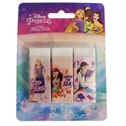 SET 3PZ GOMME PER CANCELLARE PRINCIPESSE CANCELLERIA PER SCUOLA REGALO FESTA BAMBINE 961082