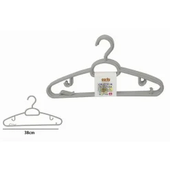 SET 5PZ GRUCCE IN PLASTICA STAMPELLE APPENDIABITO PANTALONI GIACCHE GRIGIO 79325