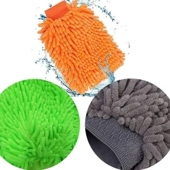 SET 2PZ GUANTO LAVAGGIO CINIGLIA IN MICROFIBRA LAVARE GUANTI PANNO PULIZIA AUTO