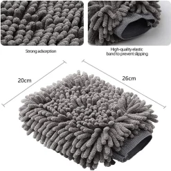 SET 2PZ GUANTO LAVAGGIO CINIGLIA IN MICROFIBRA LAVARE GUANTI PANNO PULIZIA AUTO