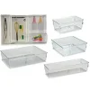 SET 4PZ ORGANIZZATORI CASSETTI DIVISORI PLASTICA PORTAOGGETTI ORGANIZER SALVASPAZIO