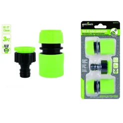 SET 3PZ RACCORDO GIUNZIONE CONNETTORE RAPIDO ADATTATORE 1/2” TUBO GIARDINO 97767