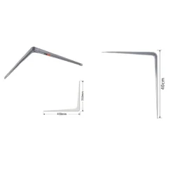 SET 2PZ REGGIMENSOLA SUPPORTO STAFFA TRIANGOLO MENSOLA METALLO 40CM GRIGIO 91267