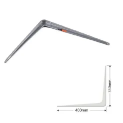 SET 2PZ REGGIMENSOLA SUPPORTO STAFFA TRIANGOLO MENSOLA METALLO 40CM GRIGIO 91267