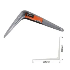 SET 2PZ REGGIMENSOLA SUPPORTO STAFFA TRIANGOLO MENSOLA METALLO 12.5CM GRIGIO 91261