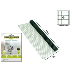 SET 3PZ RETE METALLICA PLASTIFICATA PER RECINZIONE CANCELLI GIARDINO 0.5X3MT 223095