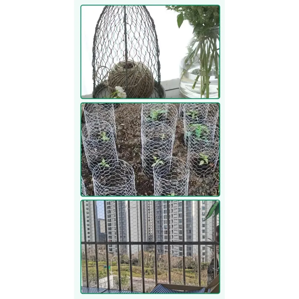 SET 3PZ RETE METALLICA ZINCATA MAGLIA ESAGONALE 1X3MT RECINZIONE PROTEZIONE 223119
