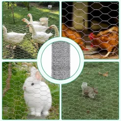 SET 3PZ RETE METALLICA ZINCATA MAGLIA ESAGONALE 1X3MT RECINZIONE PROTEZIONE 223119