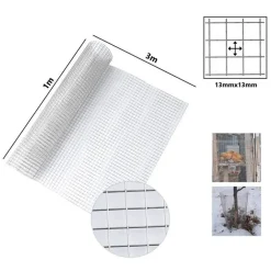 SET 3PZ RETE METALLICA ZINCATA 1X3MT RECINZIONE PROTEZIONE ALBERI GIARDINO ANIMALI 020249