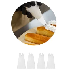 SET 12PZ SAC A POCHE MONOUSO CON 4 BECCUCCI IN POLIETILENE PER FARCIRE DECORARE DOLCI
