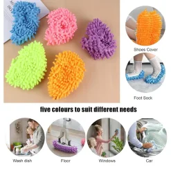 SET 2PZ SCARPE PER MOCIO CALZINI RIUTILIZZABILI IN MICROFIBRA PER PULIZIA CASA PAVIMENTO