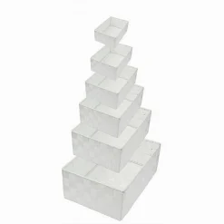 SET 6PZ SCATOLA IN TESSUTO ORGANIZER ARMADIO SCAFFALI PORTA OGGETTI BIANCO 79067