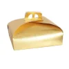 SET 3PZ SCATOLA PORTA TORTA ORO 45X45 CM PER DOLCI PASTE PASTICCERIA FESTA 58011